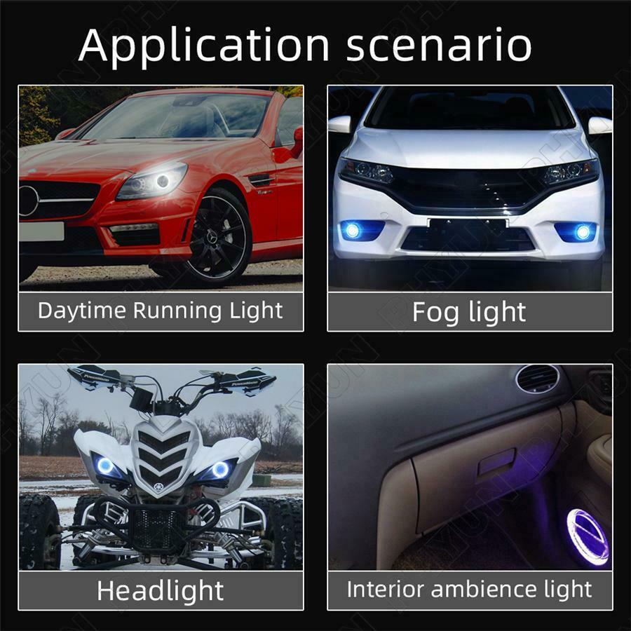 2Pcs 80mm RGB Car Motorcycle Angel Eyes Headlight Halo Rings Decorative Lights