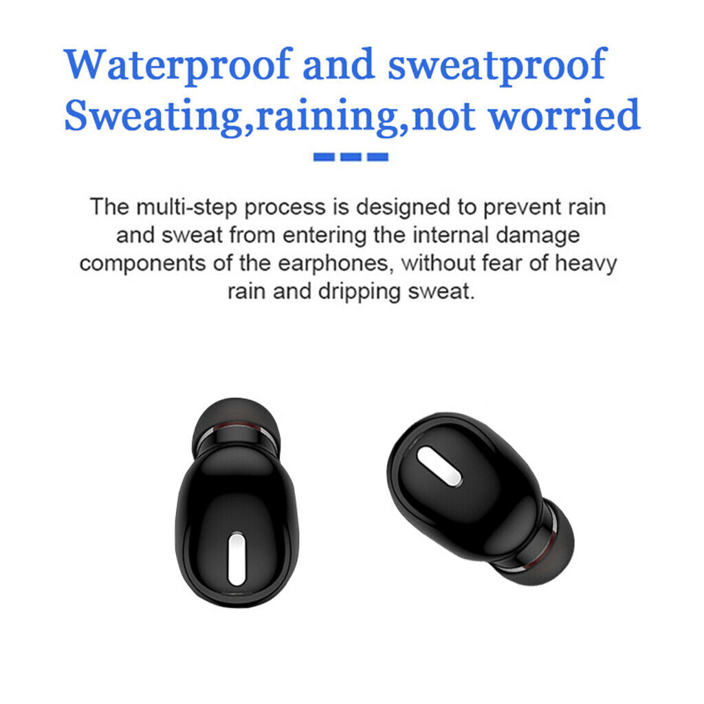 Mini Bluetooth 5.0 In-Ear Wireless Earphone Earbud Headphone Black OPP