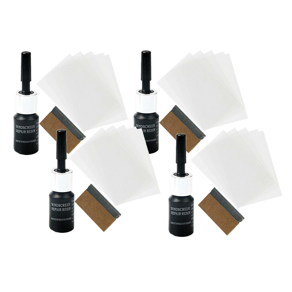 4x Auto Glass Nano Repair Tool Car Window Glass Cracks Chips Repair  Kit
