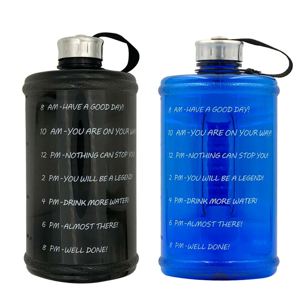 2pcs Portable Plastic Water Bottle Jug Cup BPA Free Outdoor Bike GYM 2200ML