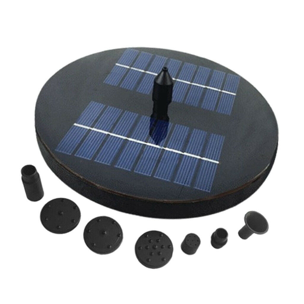 Solar Powered Water Pump Panel Funtain Garden Patio Garden Pond Decor Round