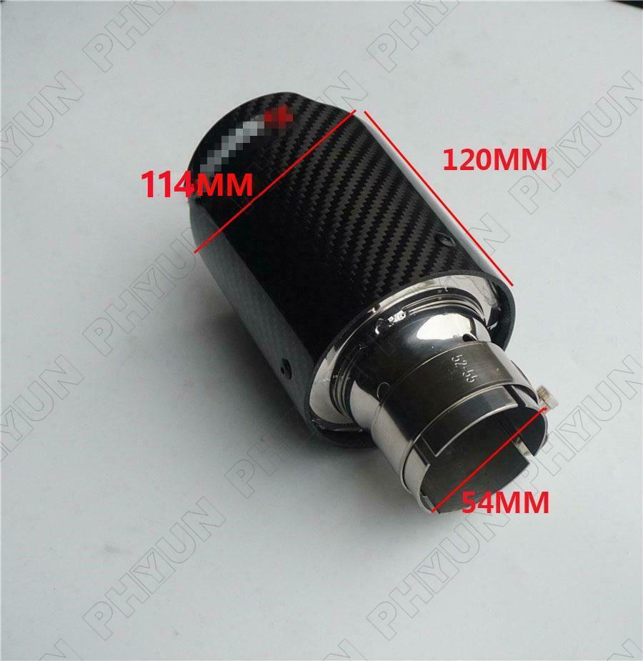 54mm Inlet 114mm Outlet Exhaust Tip Tail Pipe Muffler Tip Carbon Fiber Universal