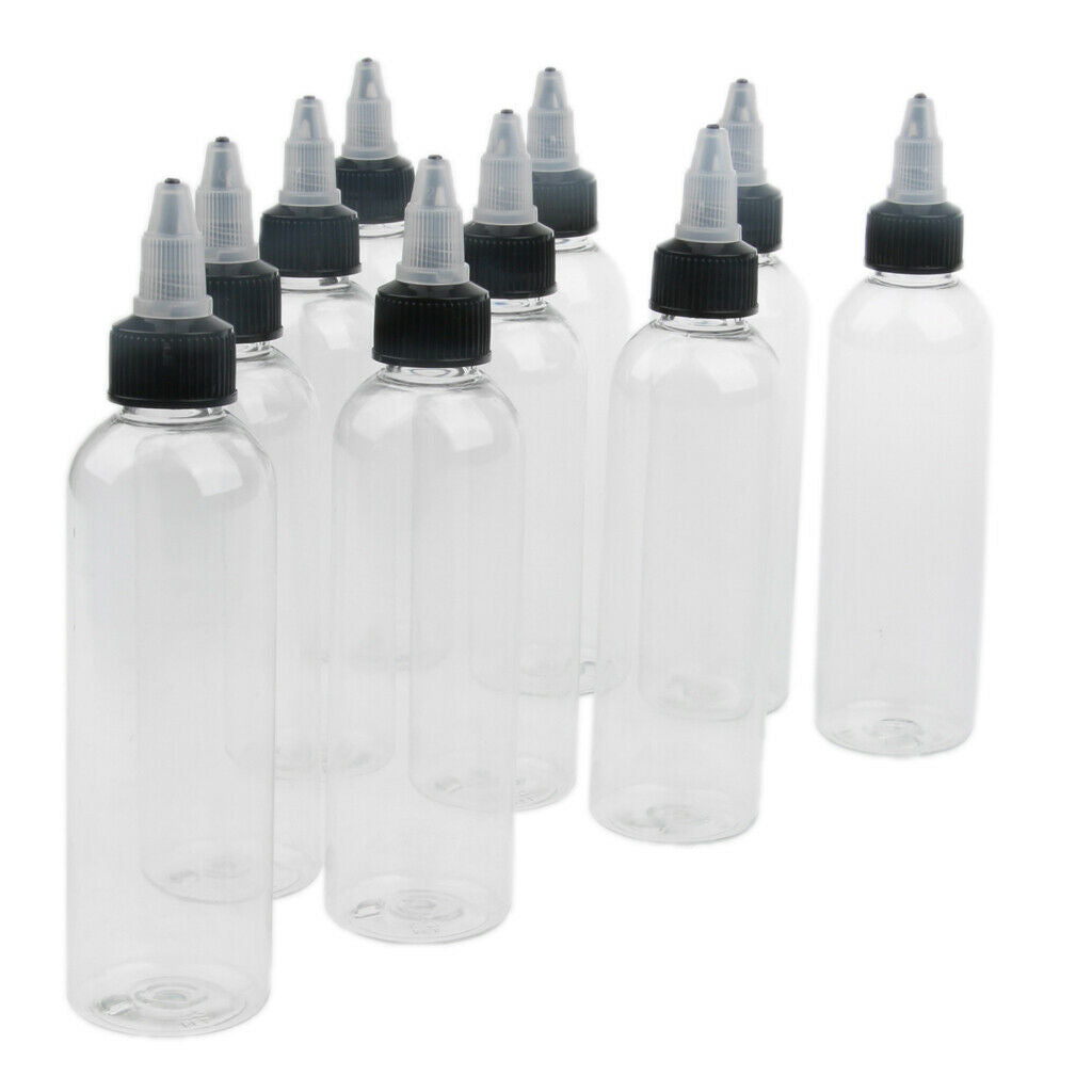 10 pieces needle nozzle design plastic travel squeeze bottles with twist