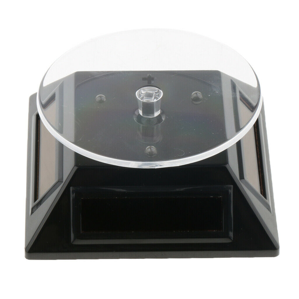 360° Rotating Display Stand Turntable Rotary Exhibition Solar Battery Black
