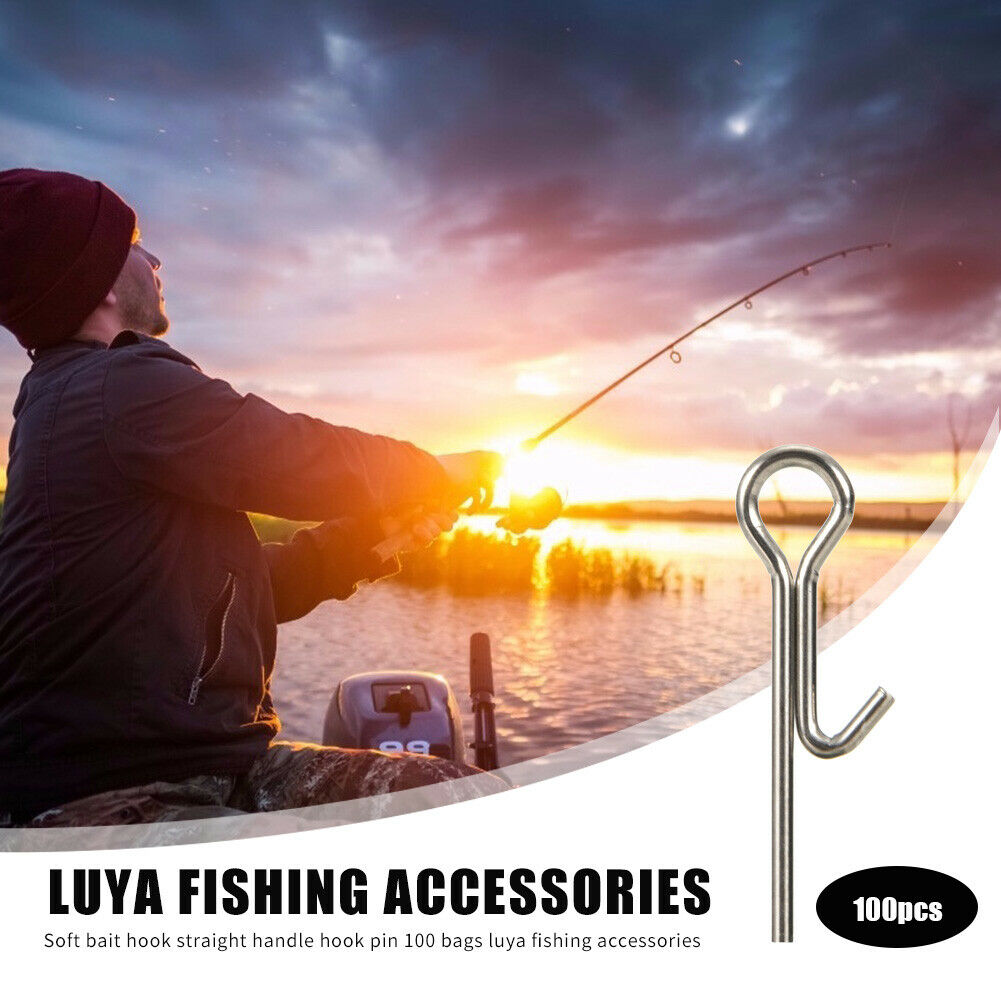 100pcs Fishing Hook Connecting Pins Fixed Lock Assist Soft Lure Bait Tackle  @