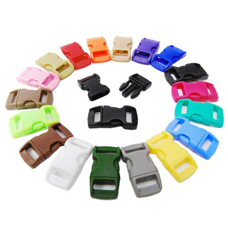 20x 3/8"10mm Wide Side Release Buckle Pacord Bracelet DIY Dog Coll Strap .l8
