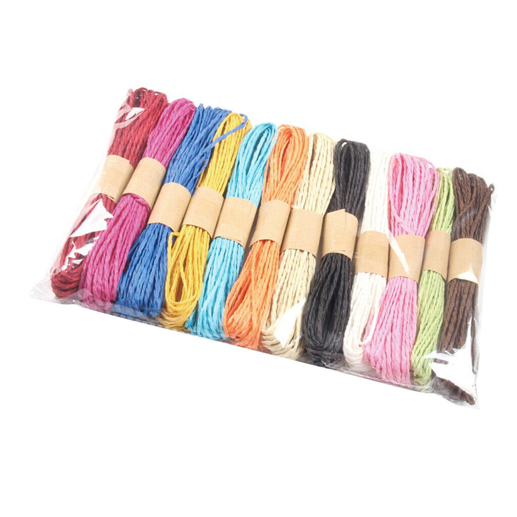 12 bundle/Bag 10 Meters Colorful Rustic Rope Cord Ribbon Fit Gift Wrapping