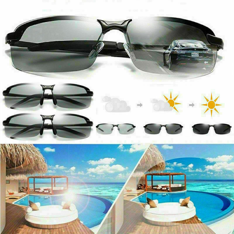 1pc Polarized Photochromic Sunglasses Mens UV400 Driving Transition Lens Glasses