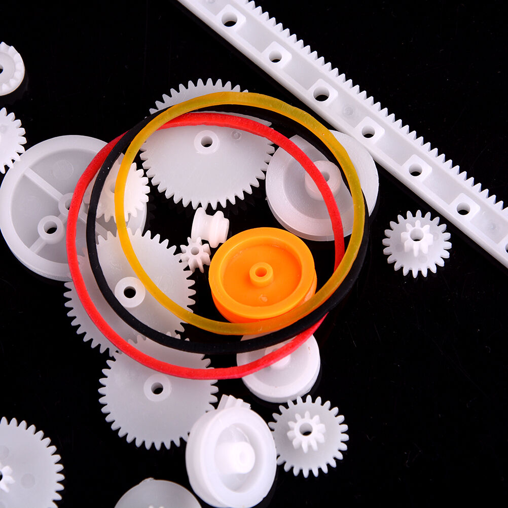 60X Plastic Gear Set DIY Rack Belt Pulley Worm Single Double Gear.l8
