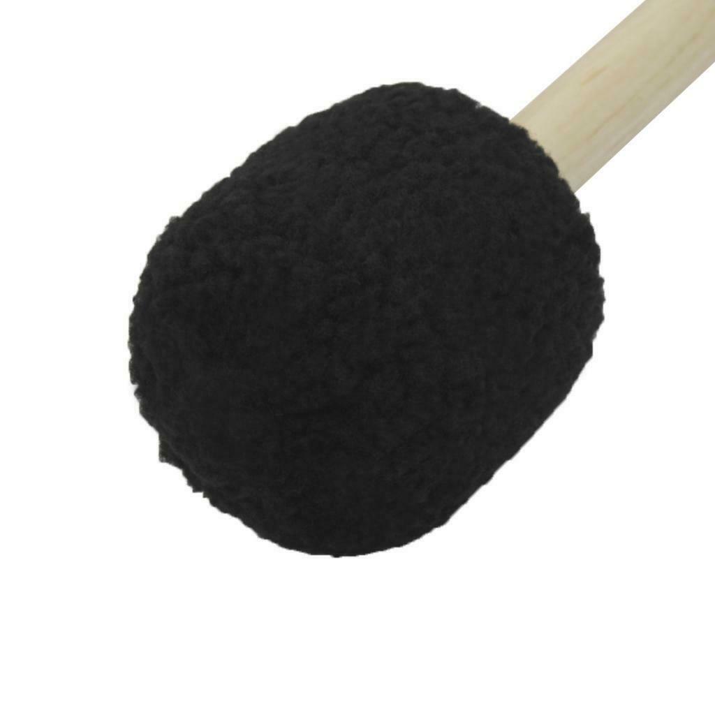 Symphony Bass Drum Stick Timpani Mallet Felt Head Wooden Handel Black