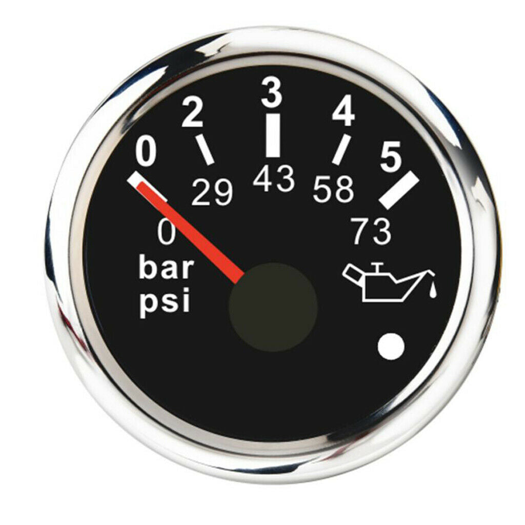 52mm LED Oil Pressure Gauge Meter LED Display With Anti-fog Dust Curve Glass