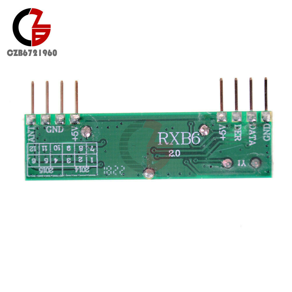 5PCS RXB6 433MHz Superheterodyne Wireless Receiver Module For ARM AVR Arduino