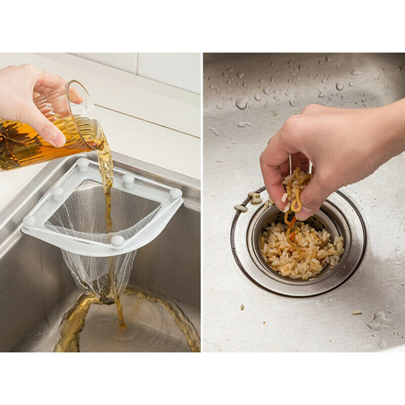 Kitchen Triangular Sink Strainer Drain Vegetable Fruit Drainer Basket Cup.l8
