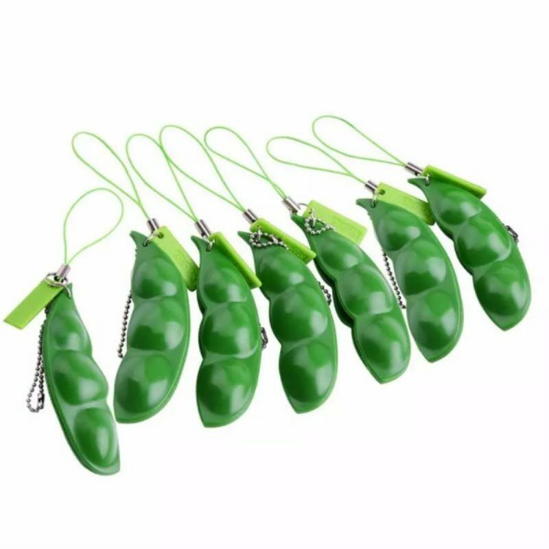 Portable Peas In A Pod Keyring Edamame Keychain Cute Bean Unzip The ToyS FkG XC