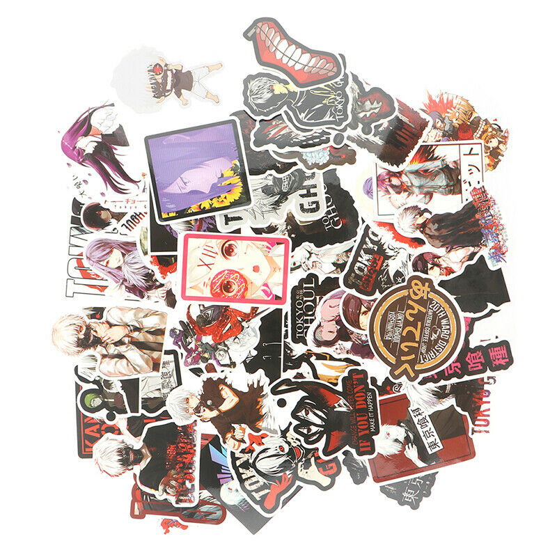 50Pcs Tokyo Ghoul Anime Stickers Waterproof Not Repeating Skateboard SticDEAU