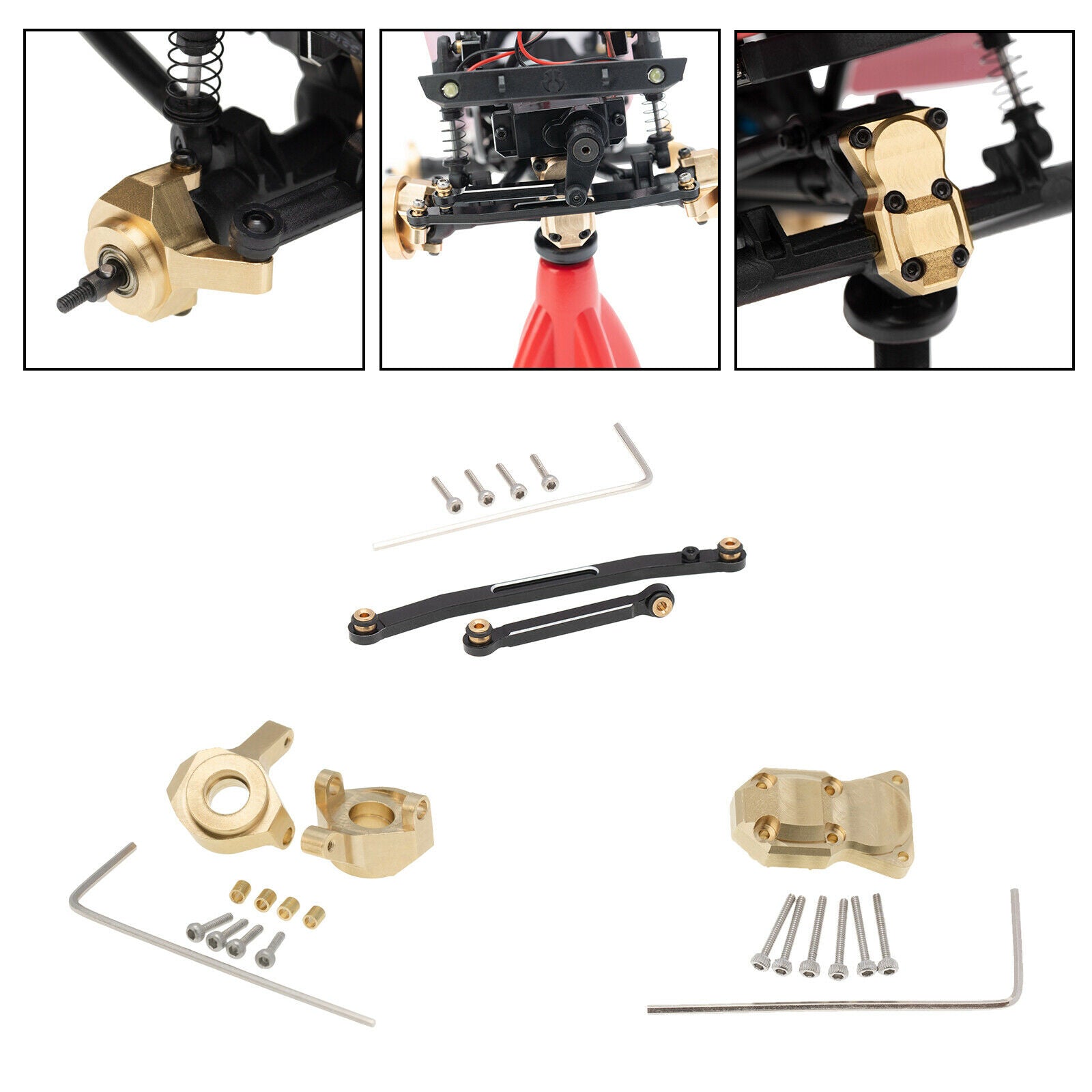 Steering Rod Tie Links & Steering Knuckles for Axial SCX24 AXI90081 Buggy