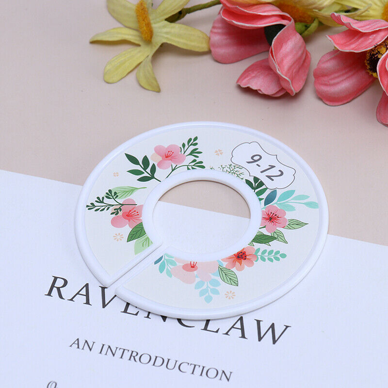 6Pcs Flower Round Child Clothes Size Dividers Plastic Ring Size Label Suppl l SJ