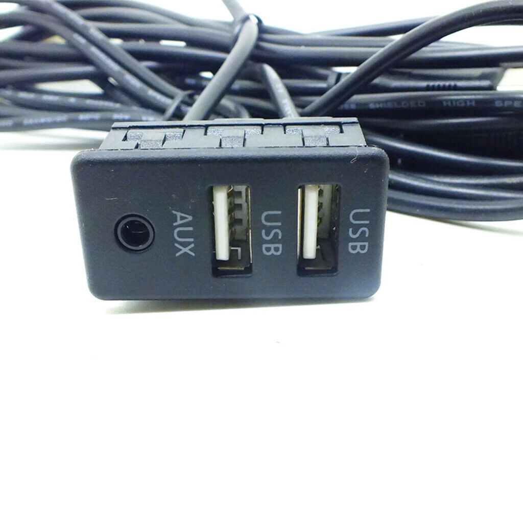 1.5Meter Car Vehicle Universal AUX 2 USB Audio Dashboard Mounted Extension Cable
