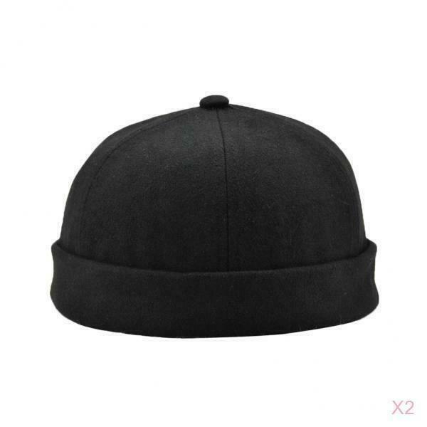 Boys Trendy Black Skullcap Sailor Caps Beanie With Adjustable Strap Black