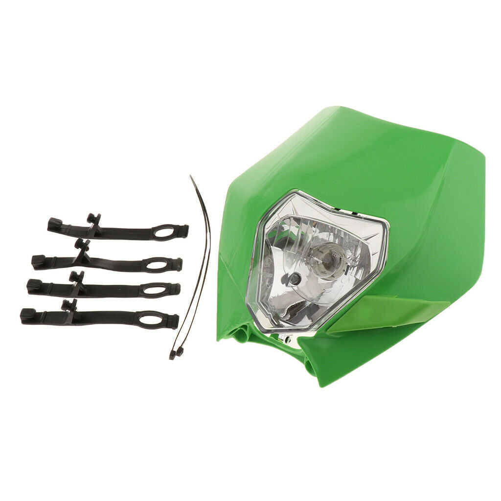 Motorcycle Dual Sport Headlight 12V 35W Head Light for   13-15 Green