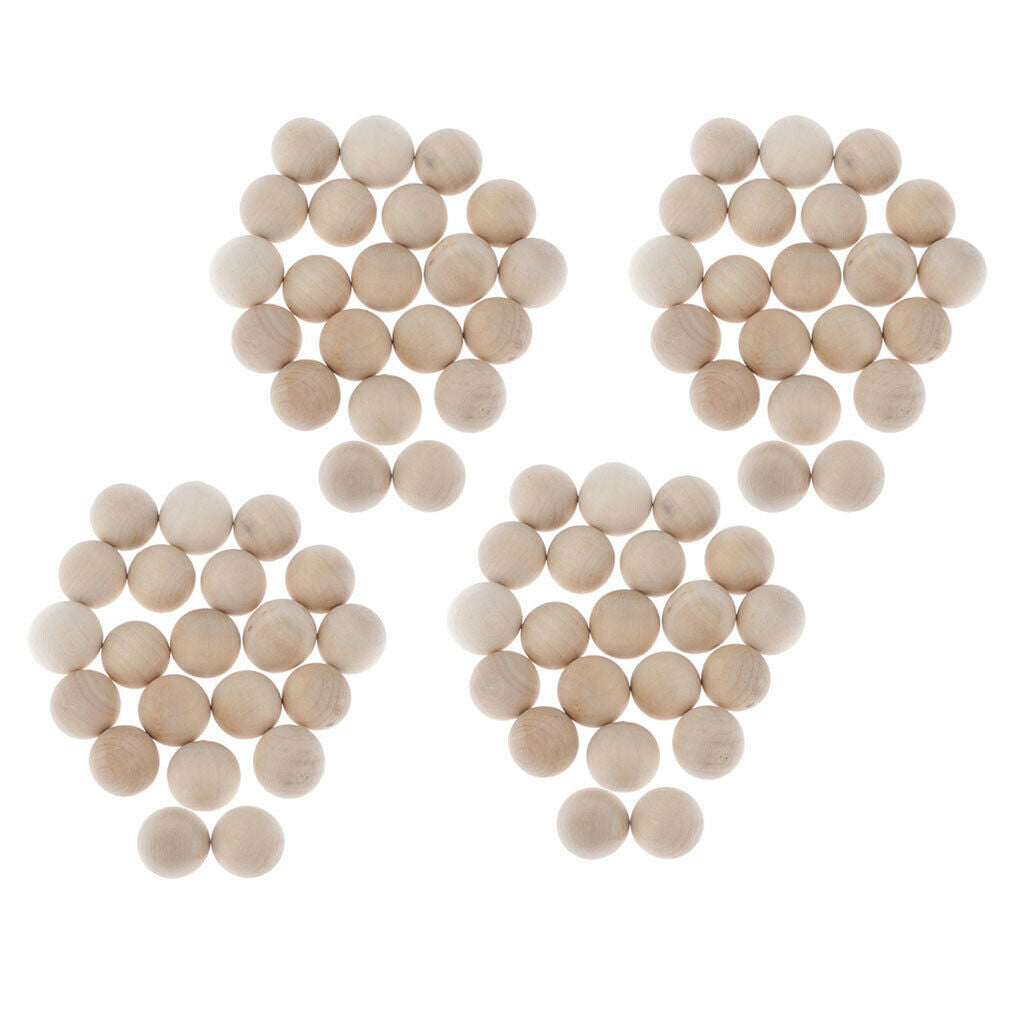 40x Wooden Hardwood Balls 1.2inch Wood Balls Beads Crafts DIY Projects