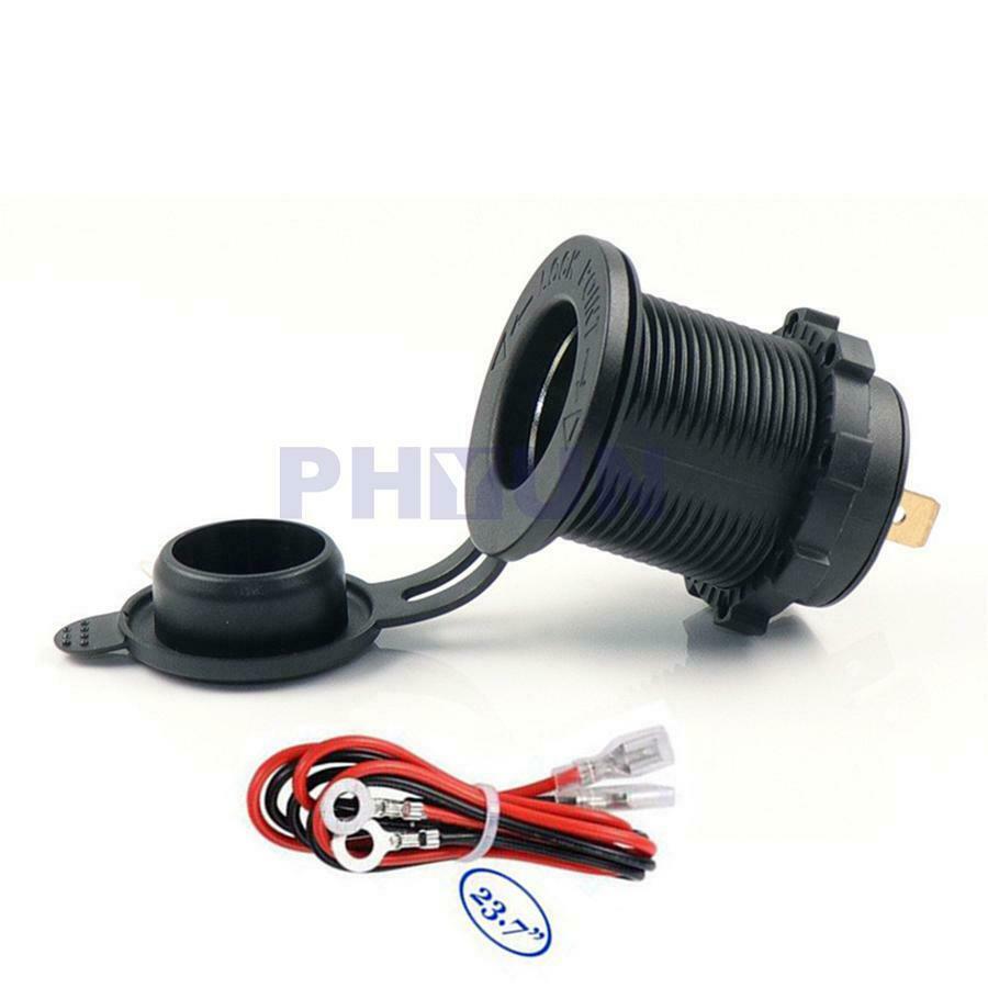 Motorcycle Blue LED Cigarette Lighter +12V Relay+60cm Cable For Kawasaki Versys