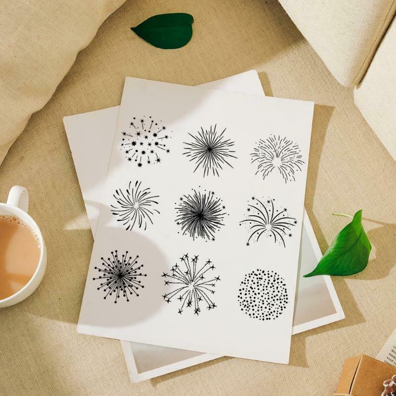 Beautiful Firework DIY Silicone Clear Stamp Cling Seal Scrapbook Embossing Album