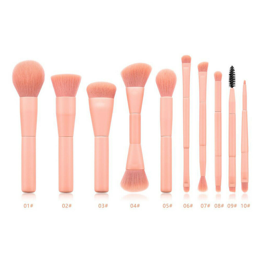 10x Professional Cosmetic Make up Brushes Blusher Face Brush Tool Pink