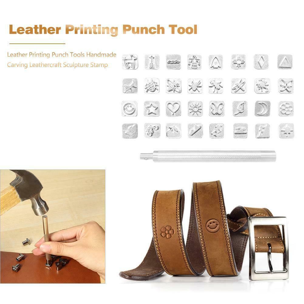 Leather Printing Punch Tools Handmade Carving Leathercraft Sculpture Stamp @