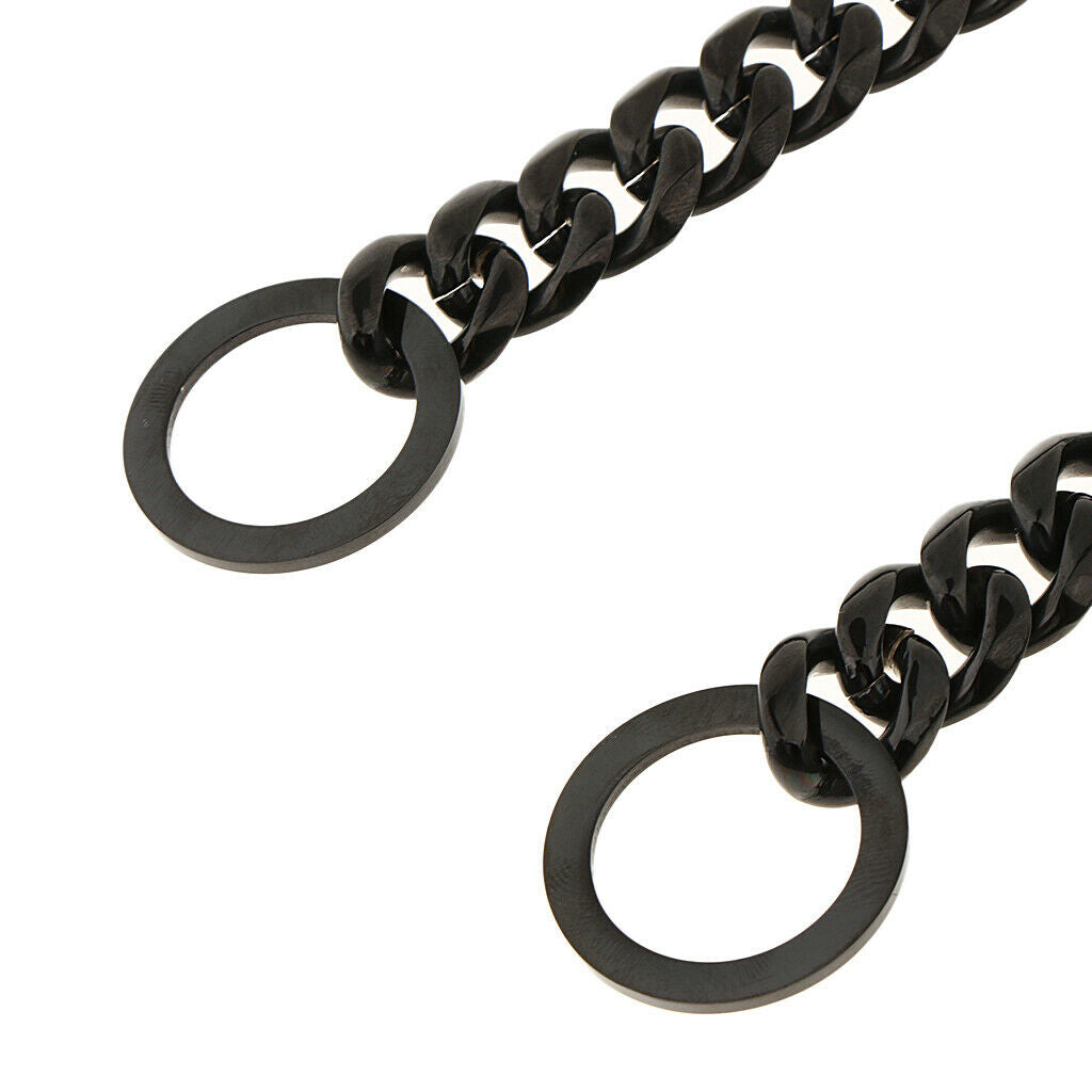 Large Stainless Steel Dog Cuban Link Collar Necklace Chain Black 20 inch