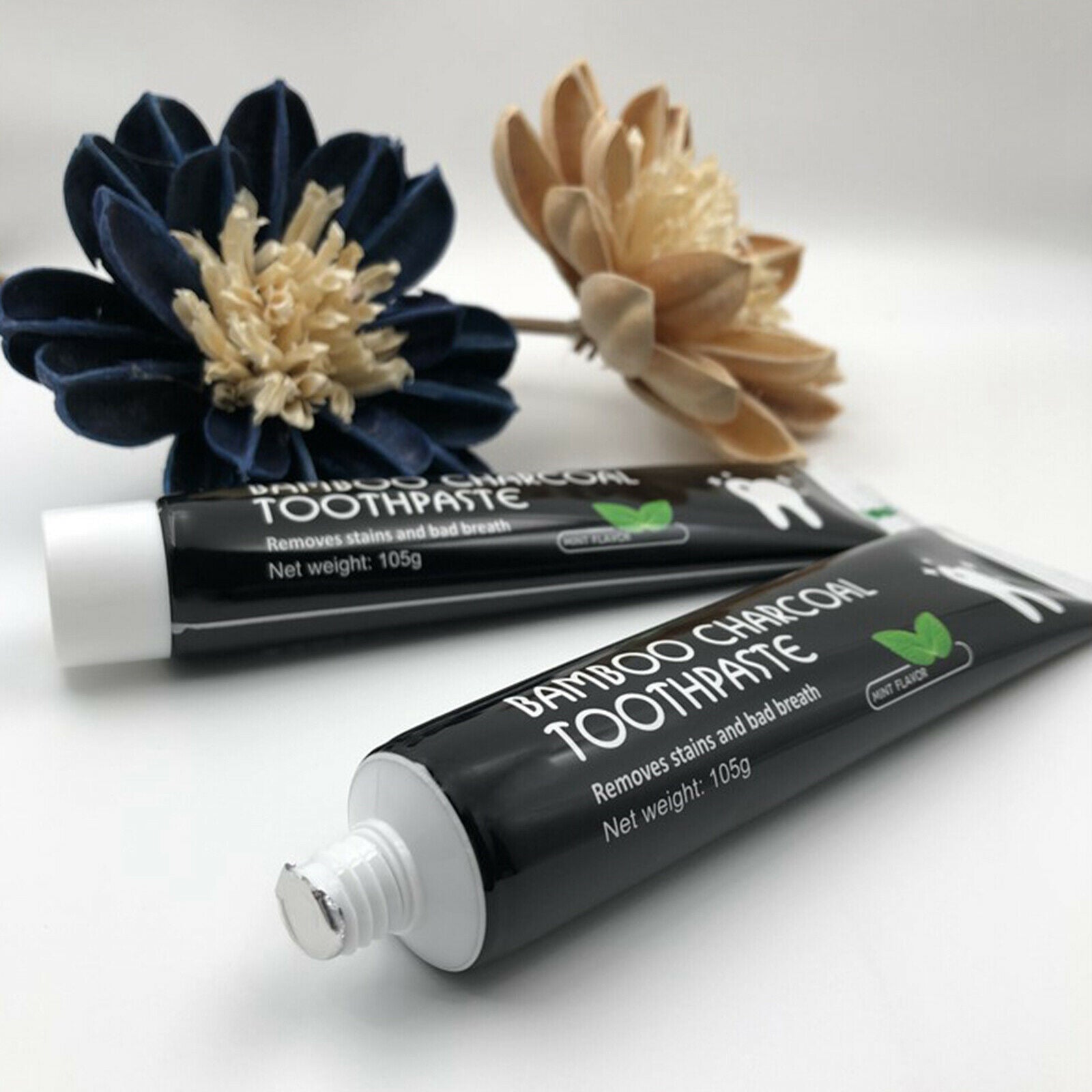 5 pieces black activated charcoal teeth whitening toothpaste stain remover