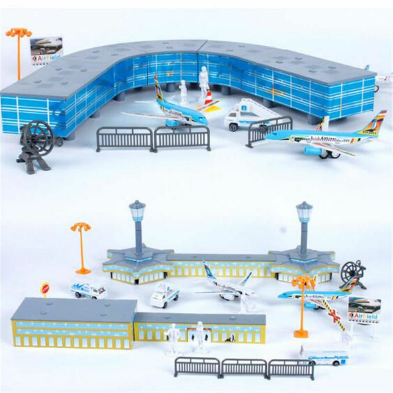 200PCS/Set Airport Playset Airplane Aircraft Models Assembled Toys Xmas Gifts