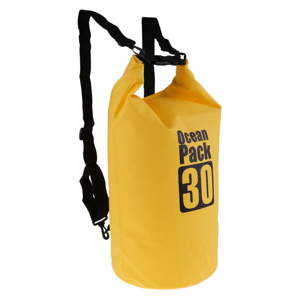 30L Waterproof Dry Bag Backpack for Canoe Boating Kayaking Floating Yellow