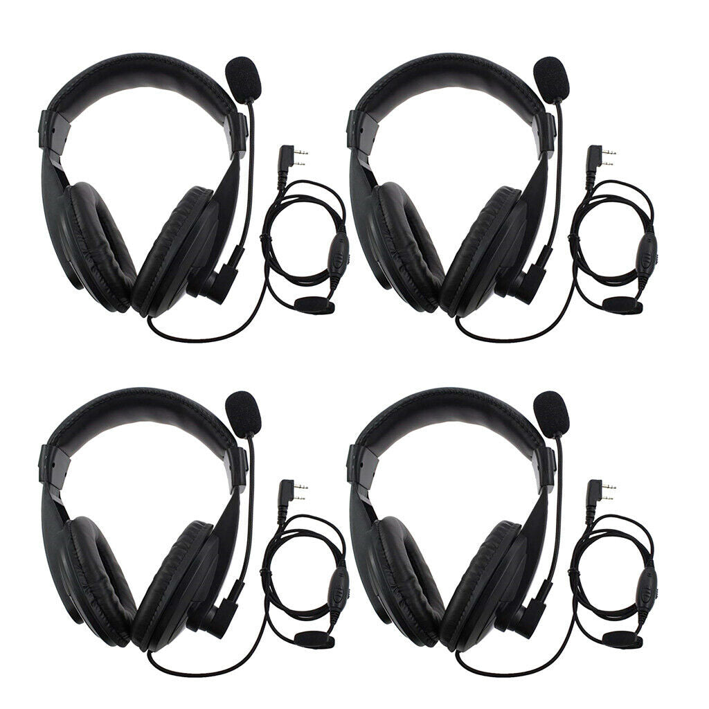 4 Pieces PTT MIC Headphone for Baofeng 777S RT21/22/5R RD/5R/A 888S/82HP