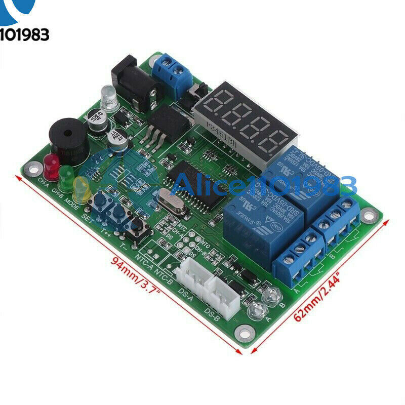 DC 5-24V Digital LED Display Temperature Controller Module w/ DS18B20 Probe