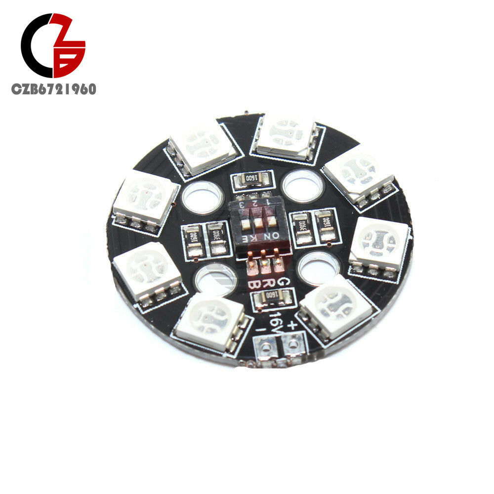 7 Colors X8/16V RGB LED Light Round Board For FPV Multicopter Drone Race