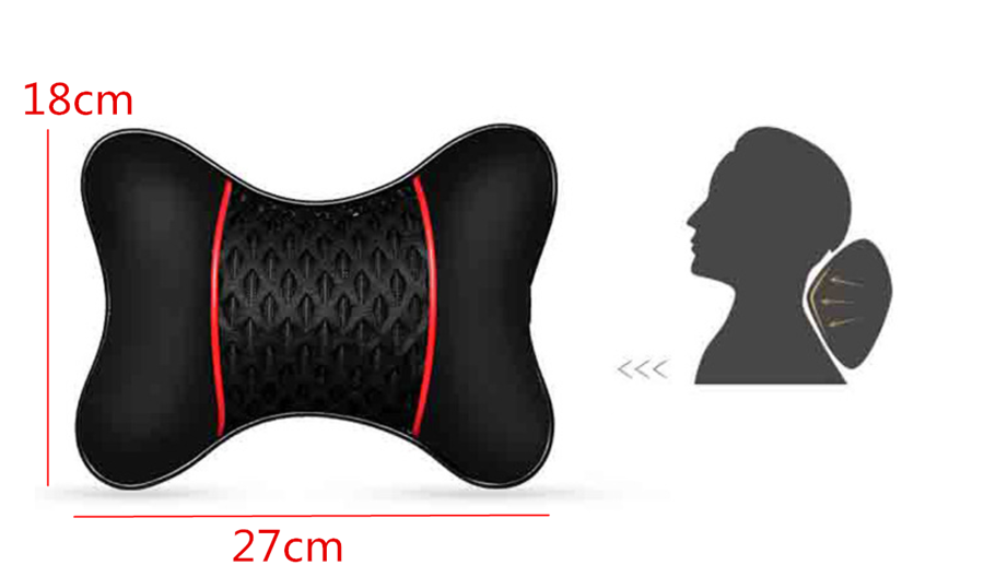 Pair Car Headrest Neck Pillow Ice Silk+Leather Cervical Pillow Seat Neck Pillows