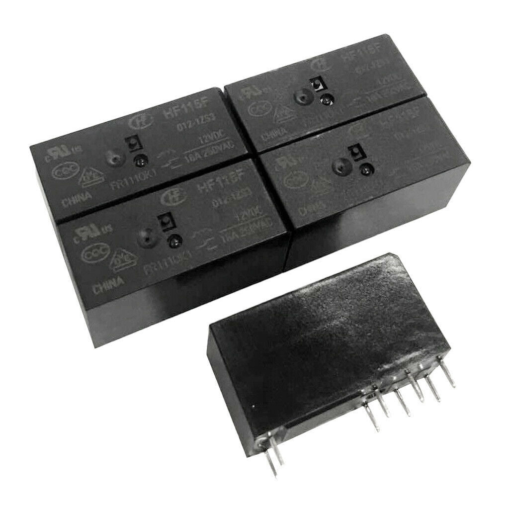 5 Pieces HF115F 012-1ZS3 DC12V 16A Power Relay 8Pin Coil Voltage Power Relay