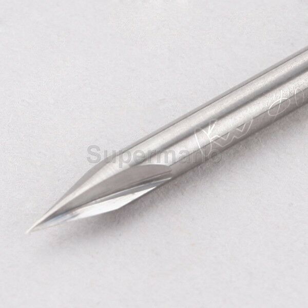 5x 1/8'' 2 Two Straight Flute Engraving Pyramid CNC Bit Router Endmill 30° 0.2mm