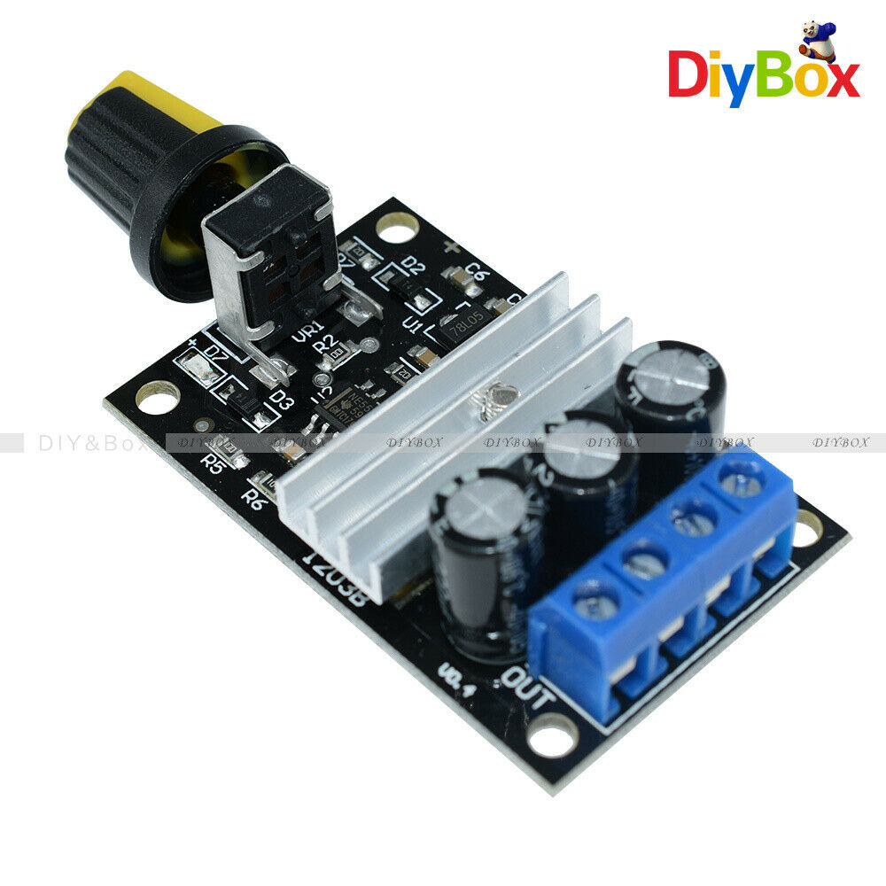 DC 6V 12V 24V 28V 3A PWM Motor Speed Control Switch Controller Black For DC Moto