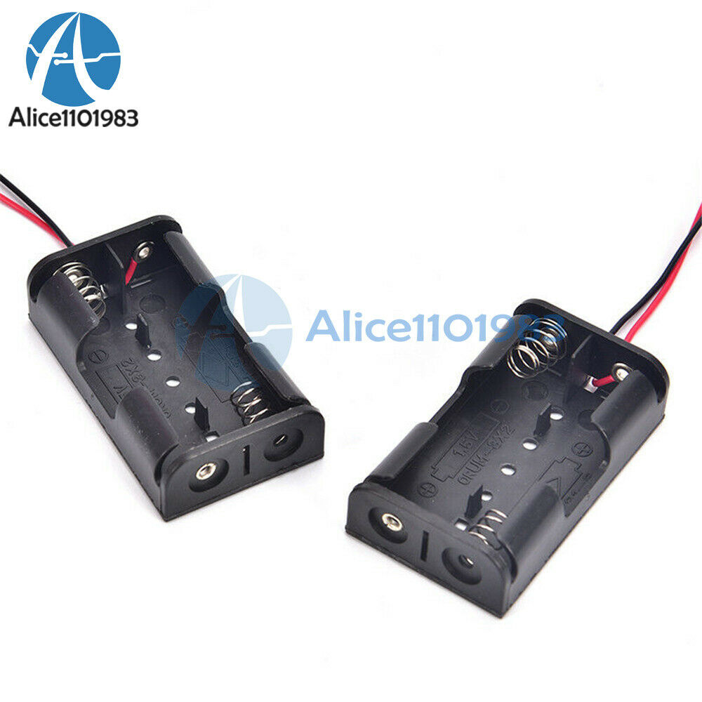 Black 3.7V Battery Holder Box Case DIY For Battery Packs 2x 18650 Cells Cases