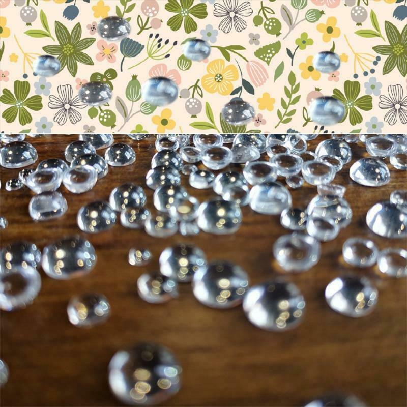 350 Pcs Round Imitation Dew Beads DIY Material Simulation Dewdrop Flat-Bottomed