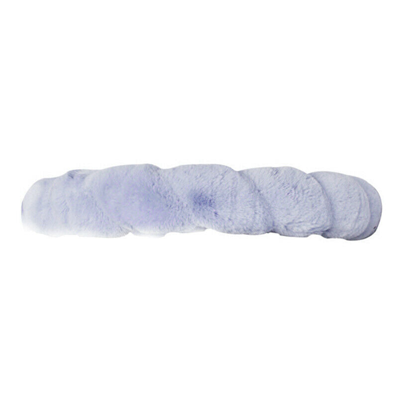 38CM Dia. Car Steering Wheel Cover Gray Winter Fur Wool Furry Fluffy Thick Warm