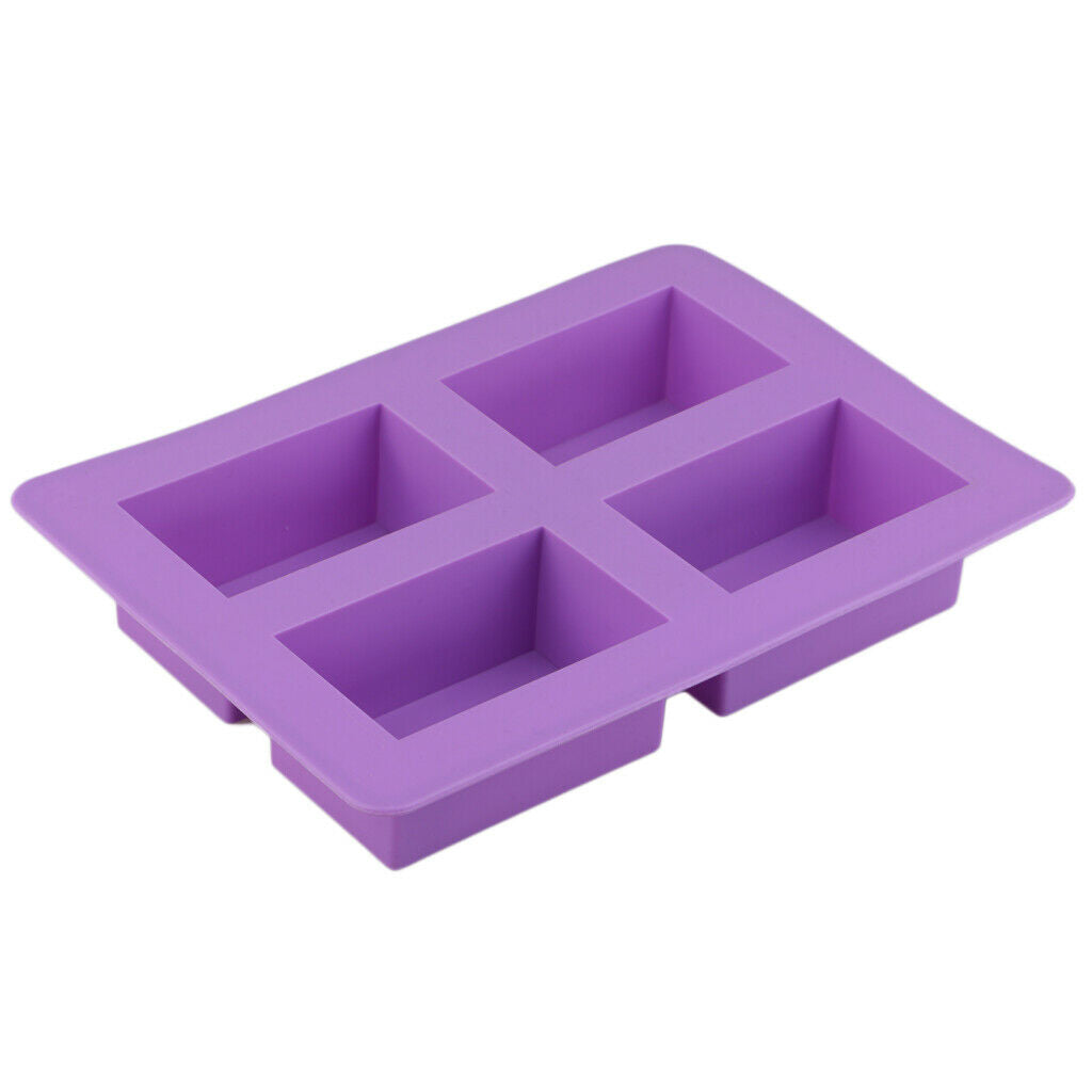 4 Cavity Silicone Soap Making Mold Cake Baking Mould Kitchen Bakeware Tools