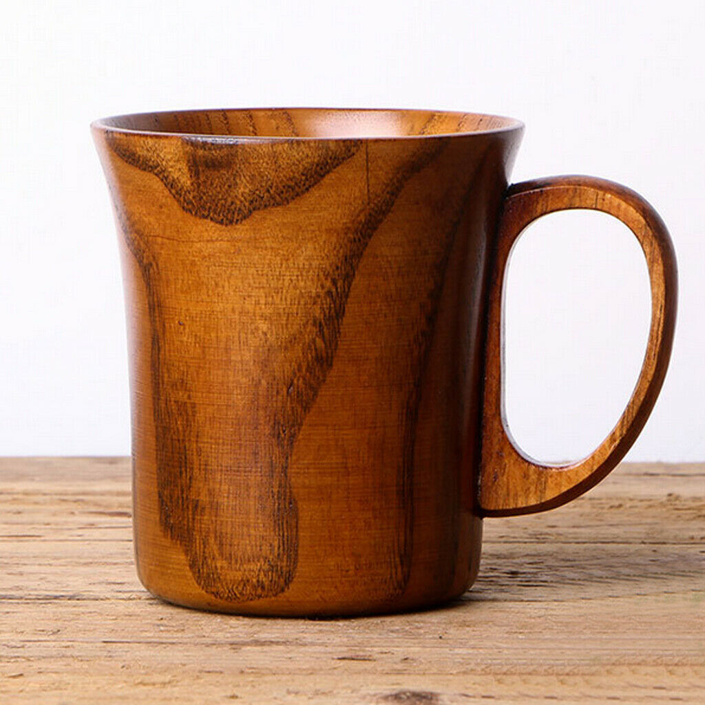 Wood Cup Mug Drink Tankard for Camping Picnic Home Office Party Decoration