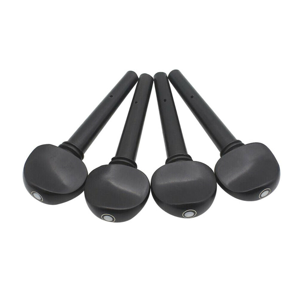 4x Ebony DIY Tuning Pegs Keys Tuners Black for 3/4 4/4 Size Cello Parts