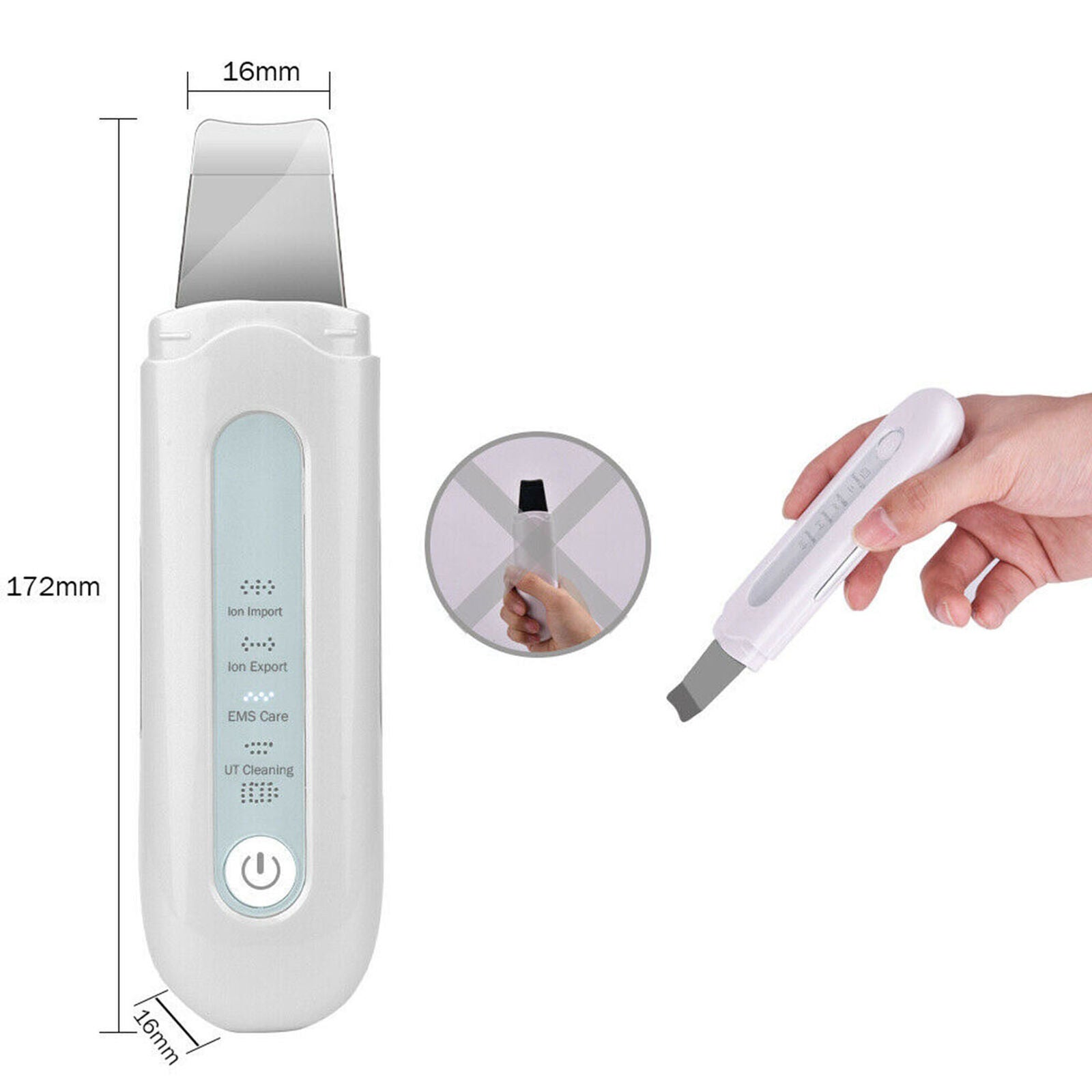 Deep Cleaner Tool Facial Ultrasonic Skin Scrubber Spatula Face Extractor Peeling