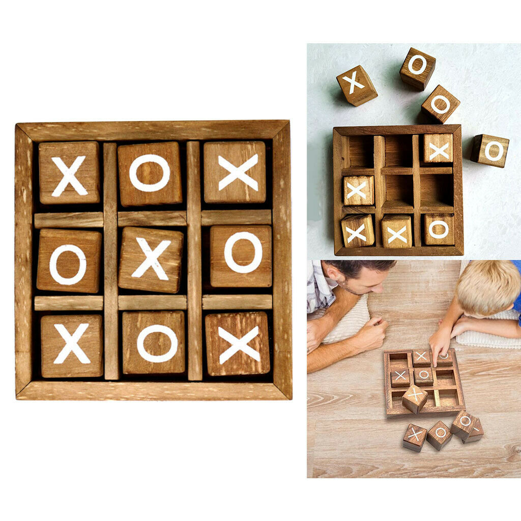 Traditional Wooden Tic Tac Toe Play Set