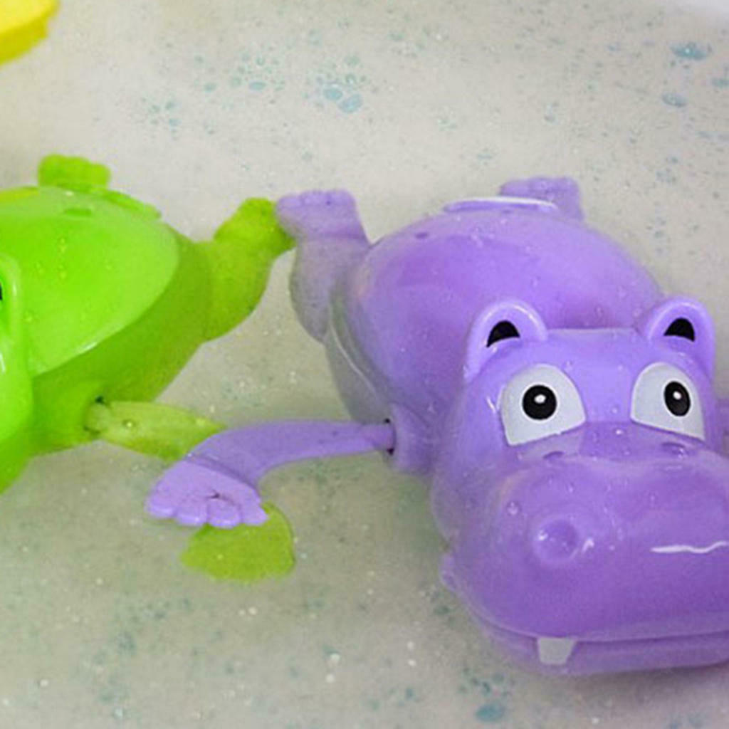 Wind-up Hippo Swimming Dabbling Bath Toys Bag Filler Birthday Gift for Kids