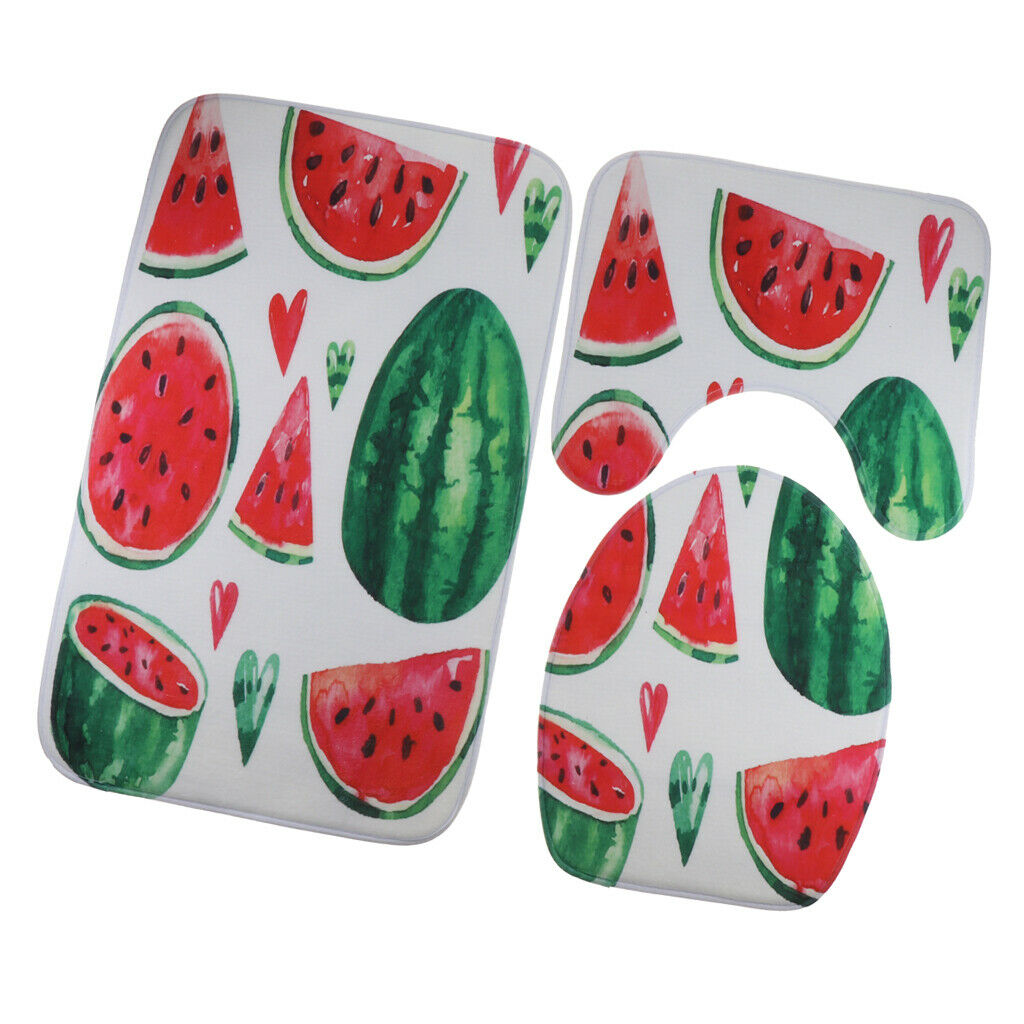 Three Pieces Toilet Rug Mats Bathroom Rug Mats 3 Pieces with Lid Cover